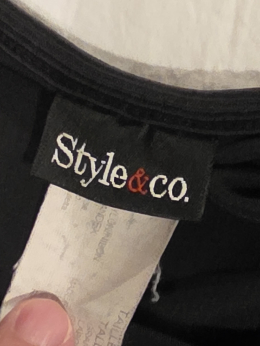 Style & Co. Black Swim Coverup with Red Accent Logo
